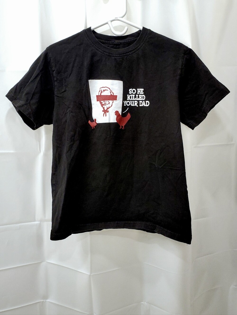 Vintage 90s Black Graphic Tee - Dark Humor